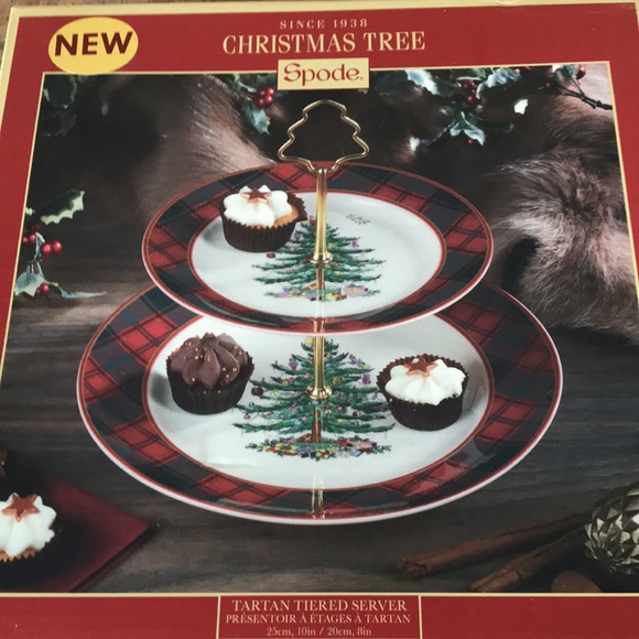 Spode Christmas Tree Tartan tiered server - Picture 11 of 12